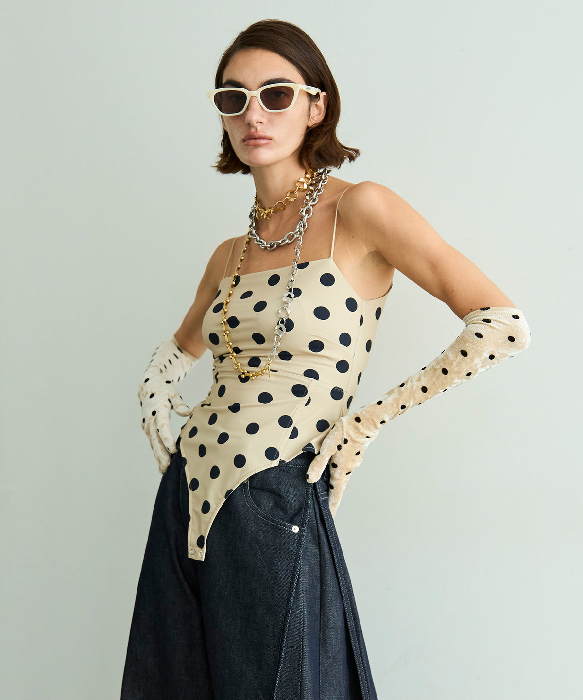 【26SPRING PRE-ORDER】Cup-in Dot Bodysuit