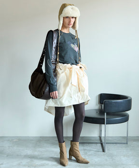 【OPEN YY】Woven BRAIDED SHEARLING TRAPPER