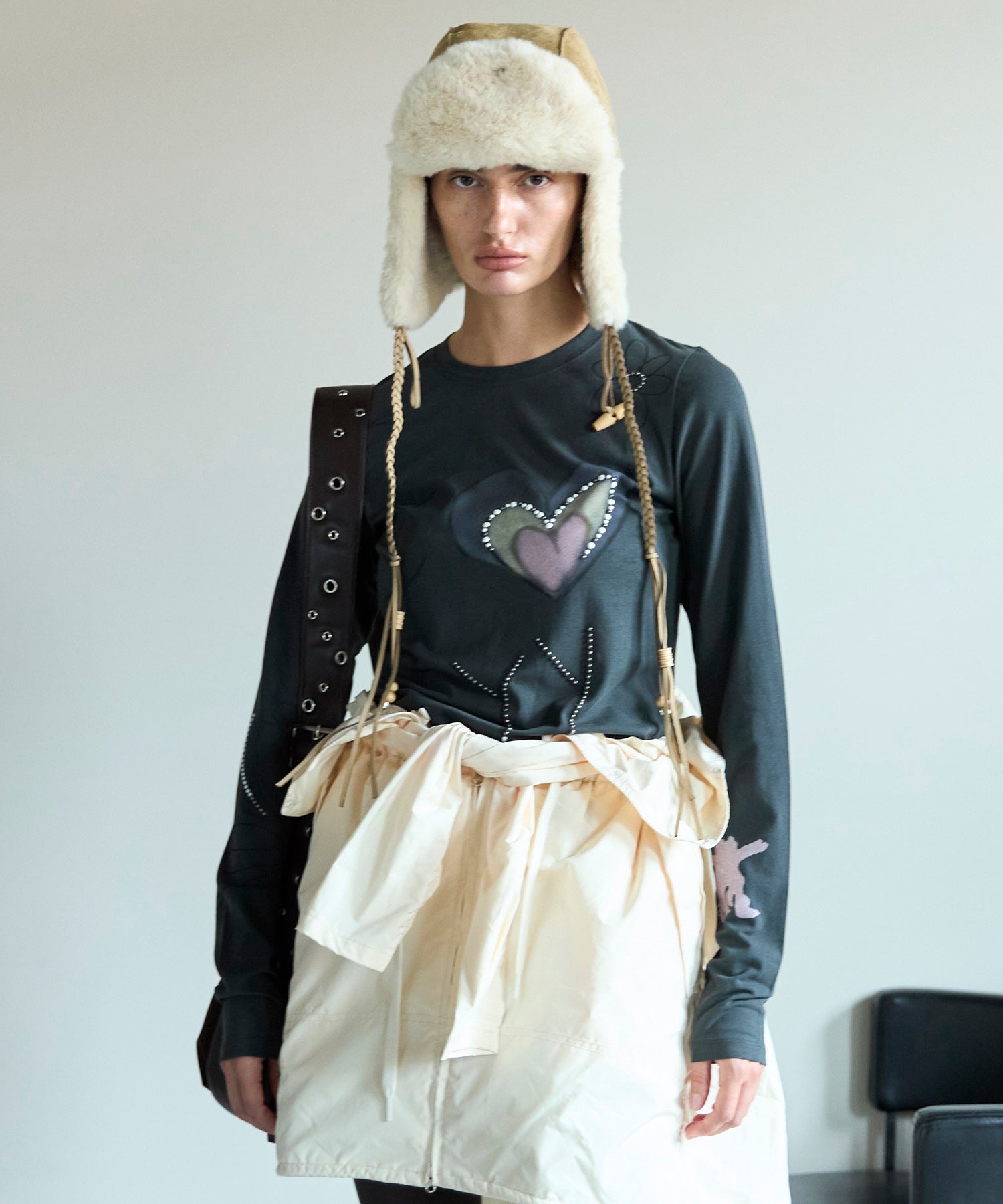 【OPEN YY】Knitted BEADED I LOVE YY TEE