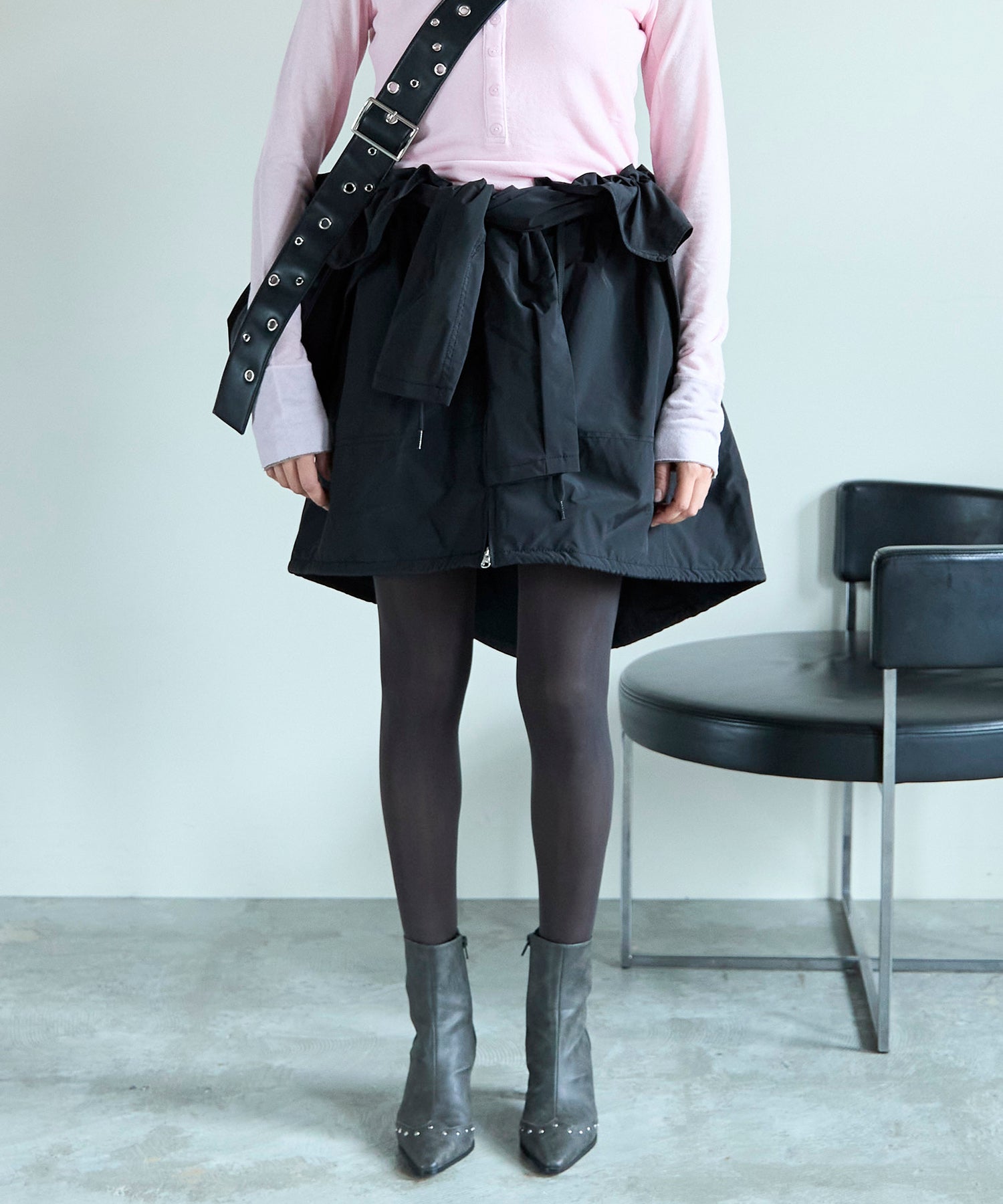 【OPEN YY】Woven WRAP PADDED SKIRT