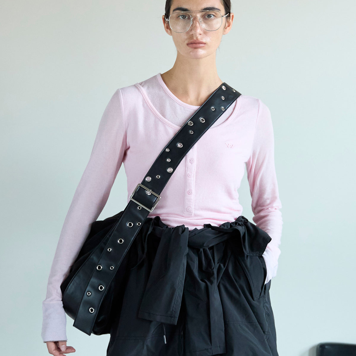 【新品未使用】OPEN YY LAYERED HENLEY LOUNGE TEE OPEN YY】Knitted LAYERED HENLEY LOUNGE TEE