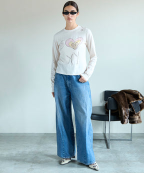 【OPEN YY】Knitted BEADED I LOVE YY TEE