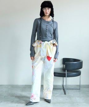 【OPEN YY】Woven GRAPHIC WRAP PADDED PANTS