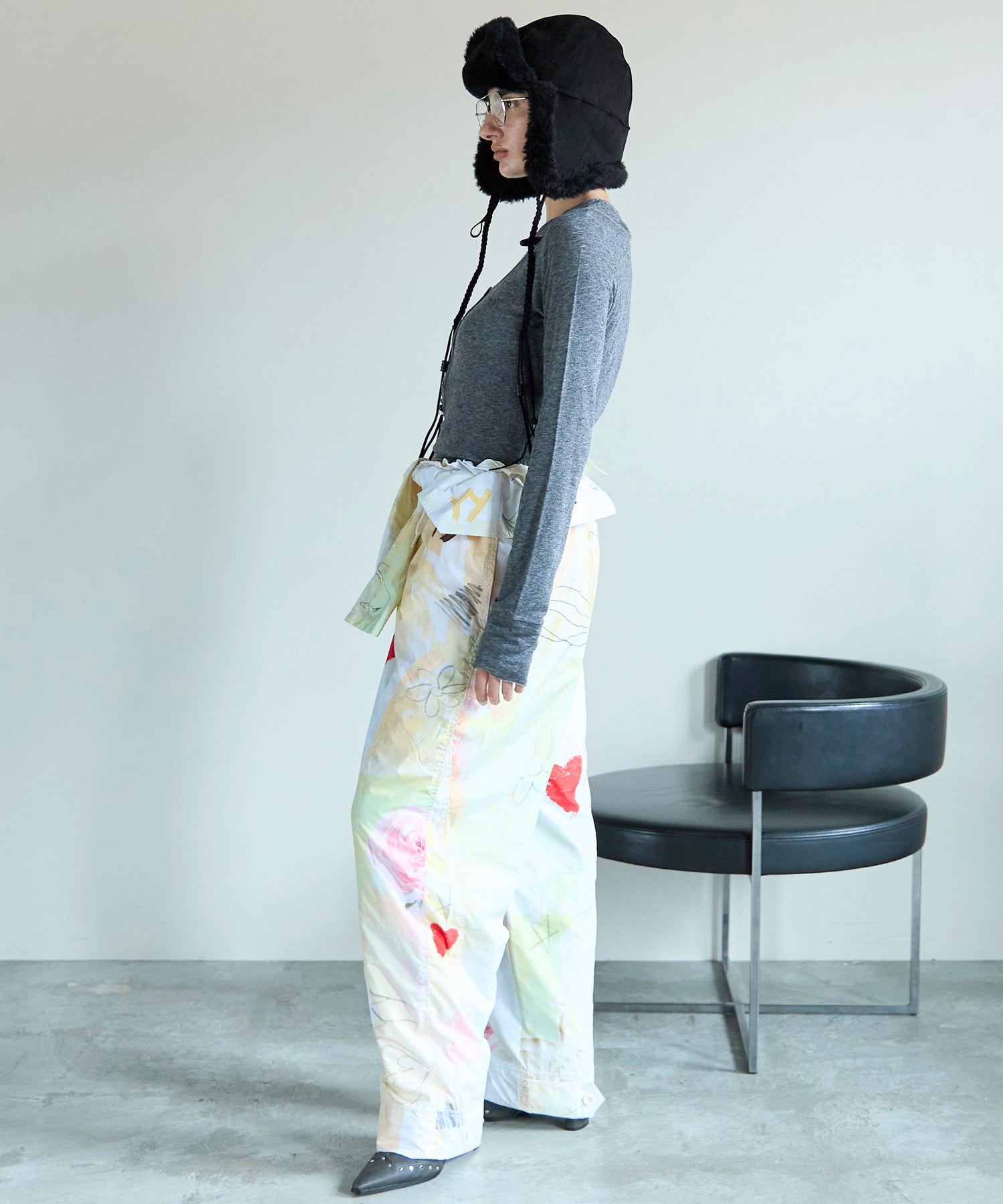 【OPEN YY】Woven GRAPHIC WRAP PADDED PANTS