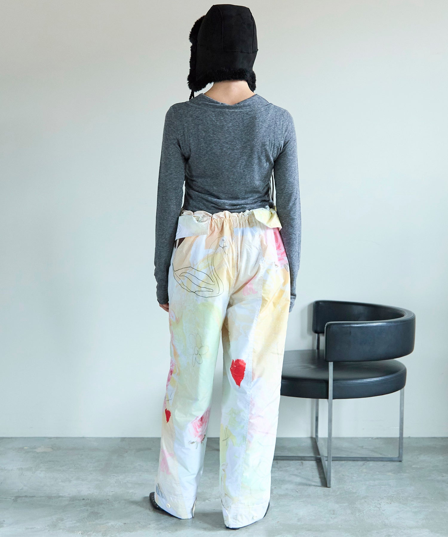 【OPEN YY】Woven GRAPHIC WRAP PADDED PANTS
