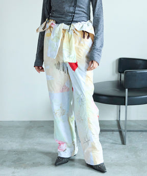 【OPEN YY】Woven GRAPHIC WRAP PADDED PANTS