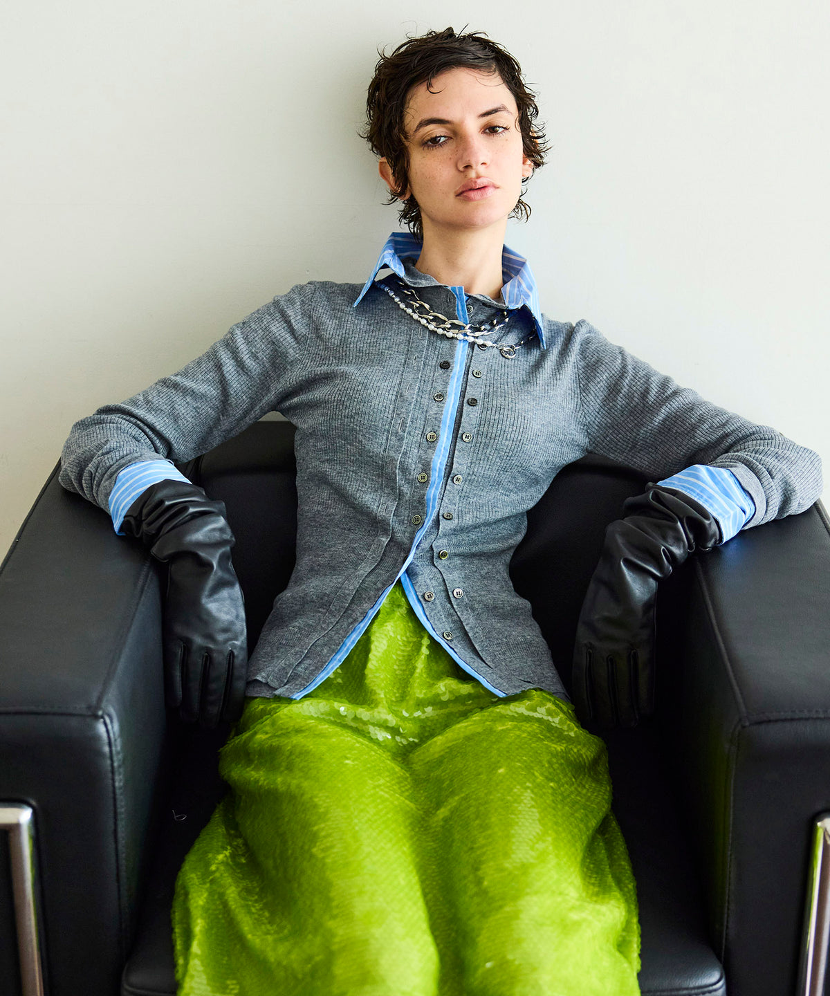 2way Shirt Knit Docking Tops