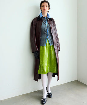 [25AUTUMN PRE-ORDER] Vegan Leather Balmacaan Coat