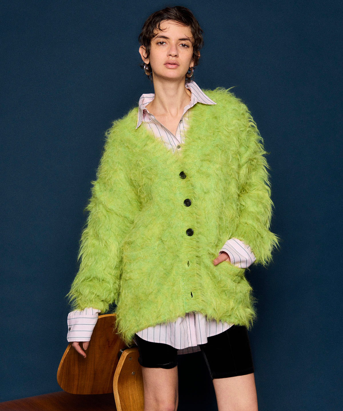 Fluffy Shaggy Knit Cardigan