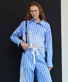 【26SPRING PRE-ORDER】Striped Lace Shirt