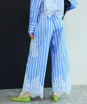 【26SPRING PRE-ORDER】Striped Lace Pants