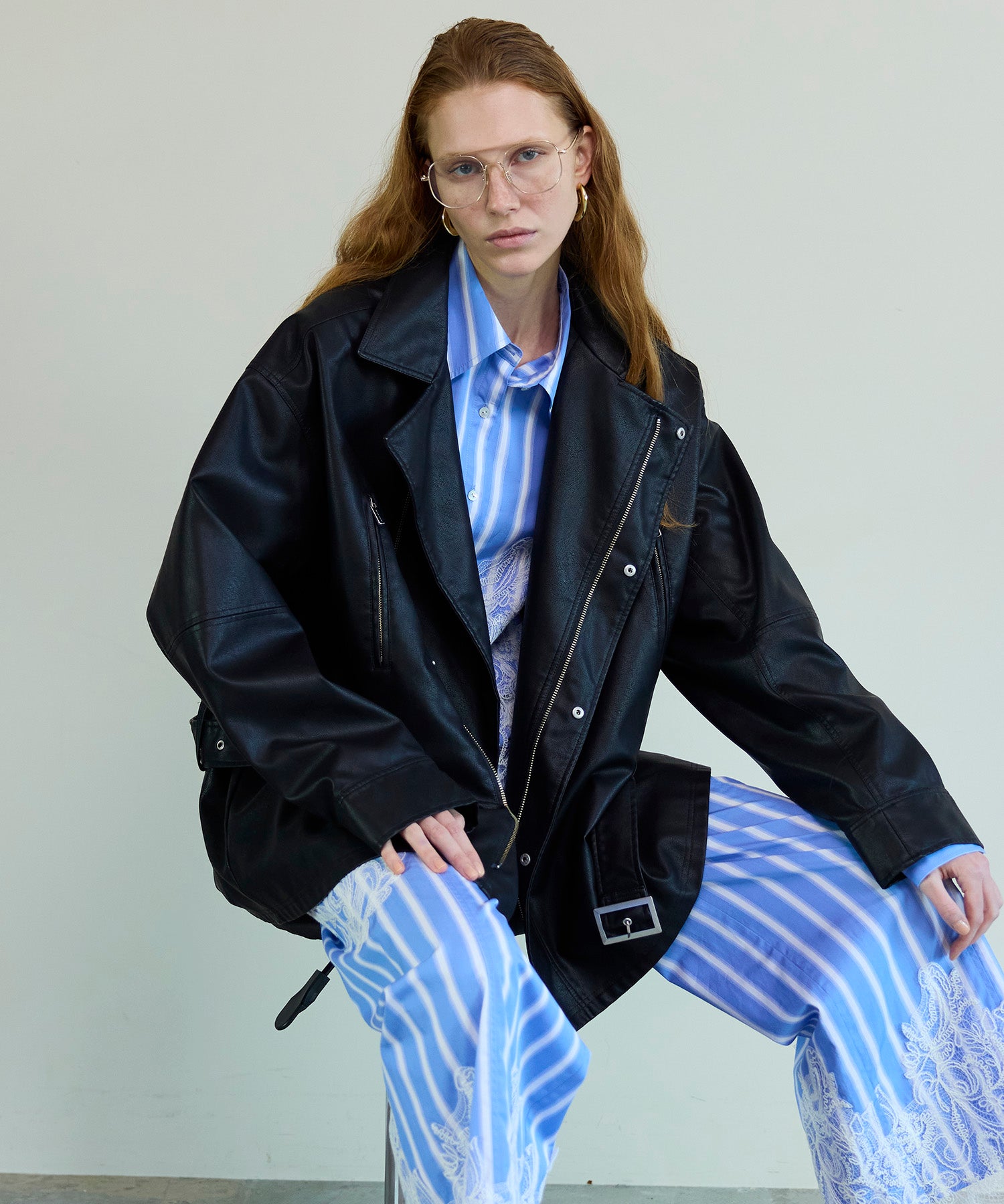 【26SPRING PRE-ORDER】Belted Faux Leather Jacket