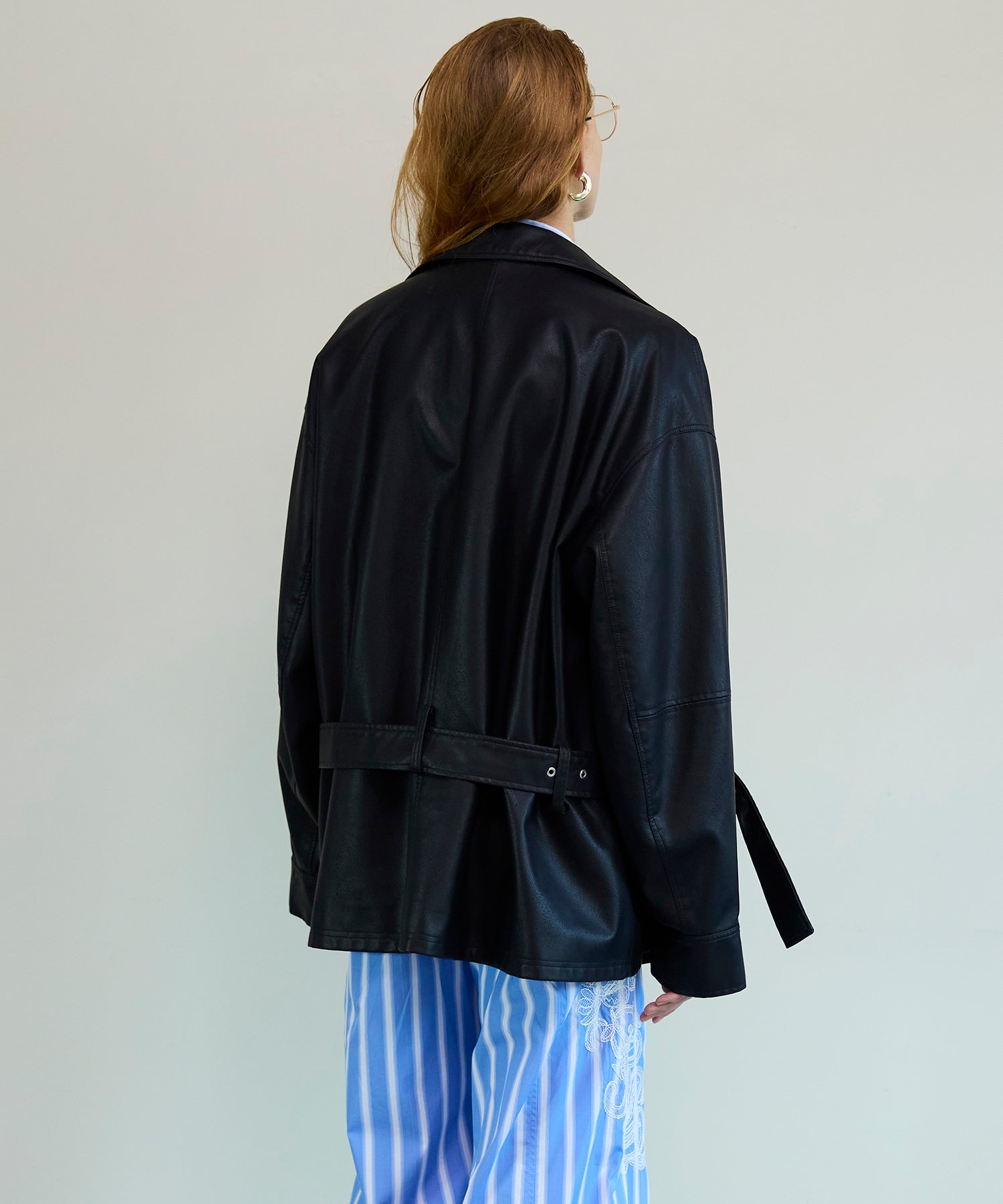 【26SPRING PRE-ORDER】Belted Faux Leather Jacket