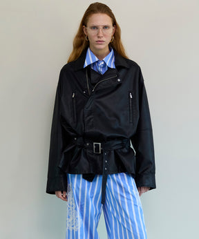 【26SPRING PRE-ORDER】Belted Faux Leather Jacket