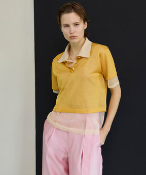 【26SPRING PRE-ORDER】Layered Sheer Knit Polo