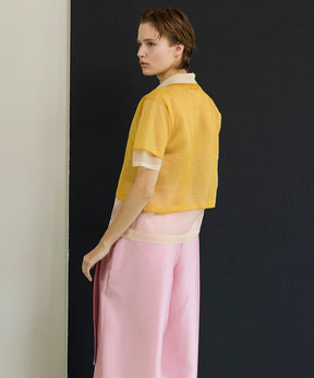 【26SPRING PRE-ORDER】Layered Sheer Knit Polo
