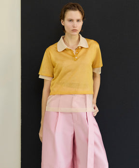 【26SPRING PRE-ORDER】Layered Sheer Knit Polo