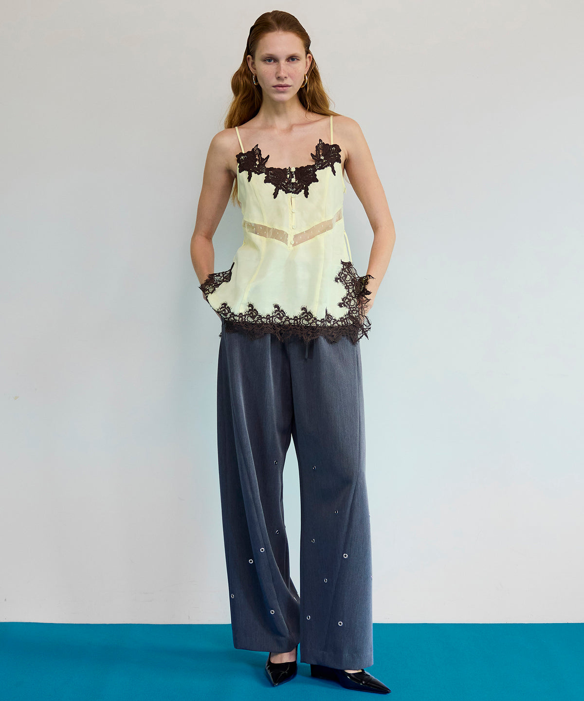 【26SPRING PRE-ORDER】Eyelet Tuck Pants