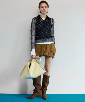 【26SPRING PRE-ORDER】Three-Piece Sheer Polo Top