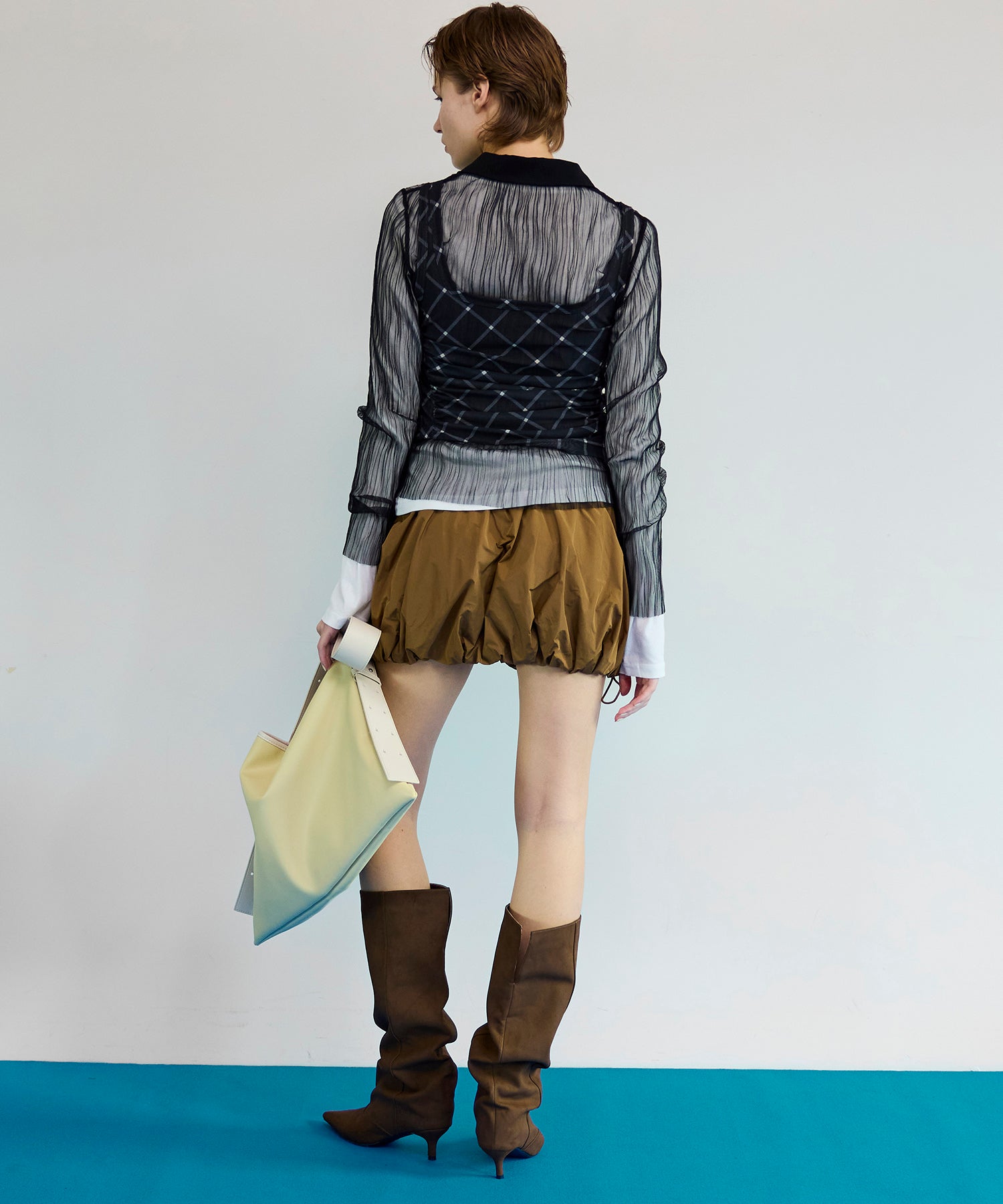 【26SPRING PRE-ORDER】Three-Piece Sheer Polo Top