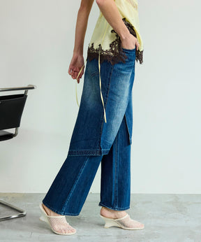 [26SPRING PRE-ORDER] 레이어드 스커트 데님 팬츠