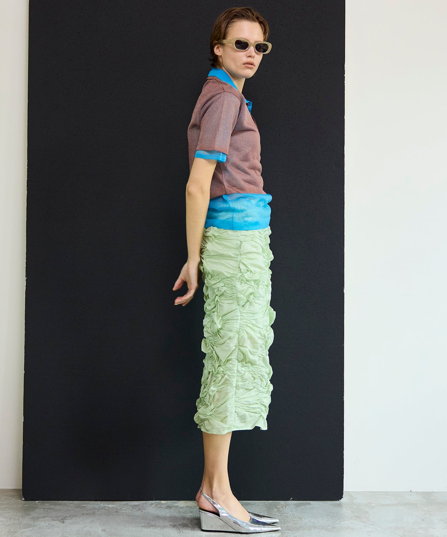 【26SPRING PRE-ORDER】Layered Sheer Knit Polo