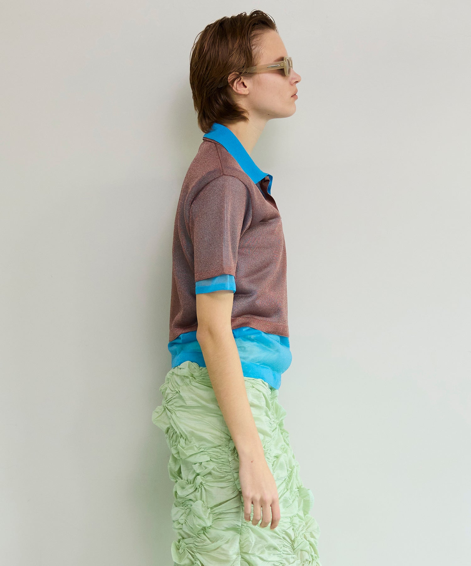 【26SPRING PRE-ORDER】Layered Sheer Knit Polo