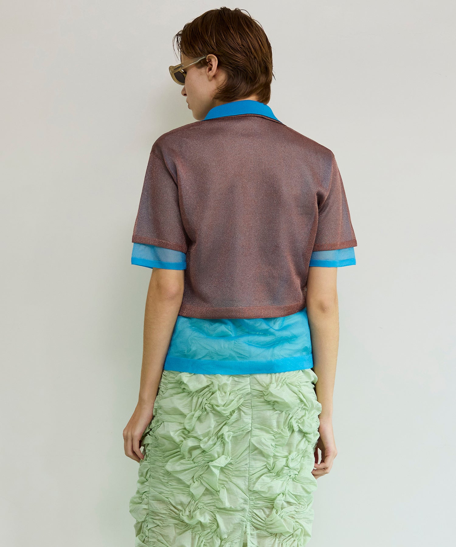 【26SPRING PRE-ORDER】Layered Sheer Knit Polo