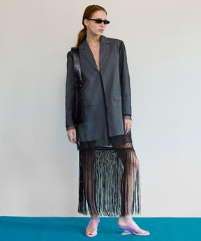 【26SPRING PRE-ORDER】Multi-Way Layered Twist Fringe Skirt