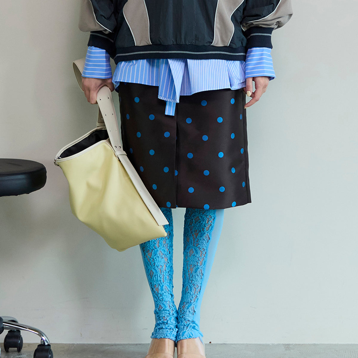Dot Midi Length Skirt