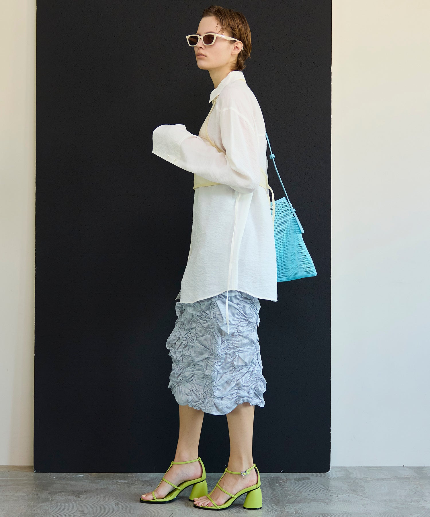 【26SPRING PRE-ORDER】Sheer Bustier Combi Shorts