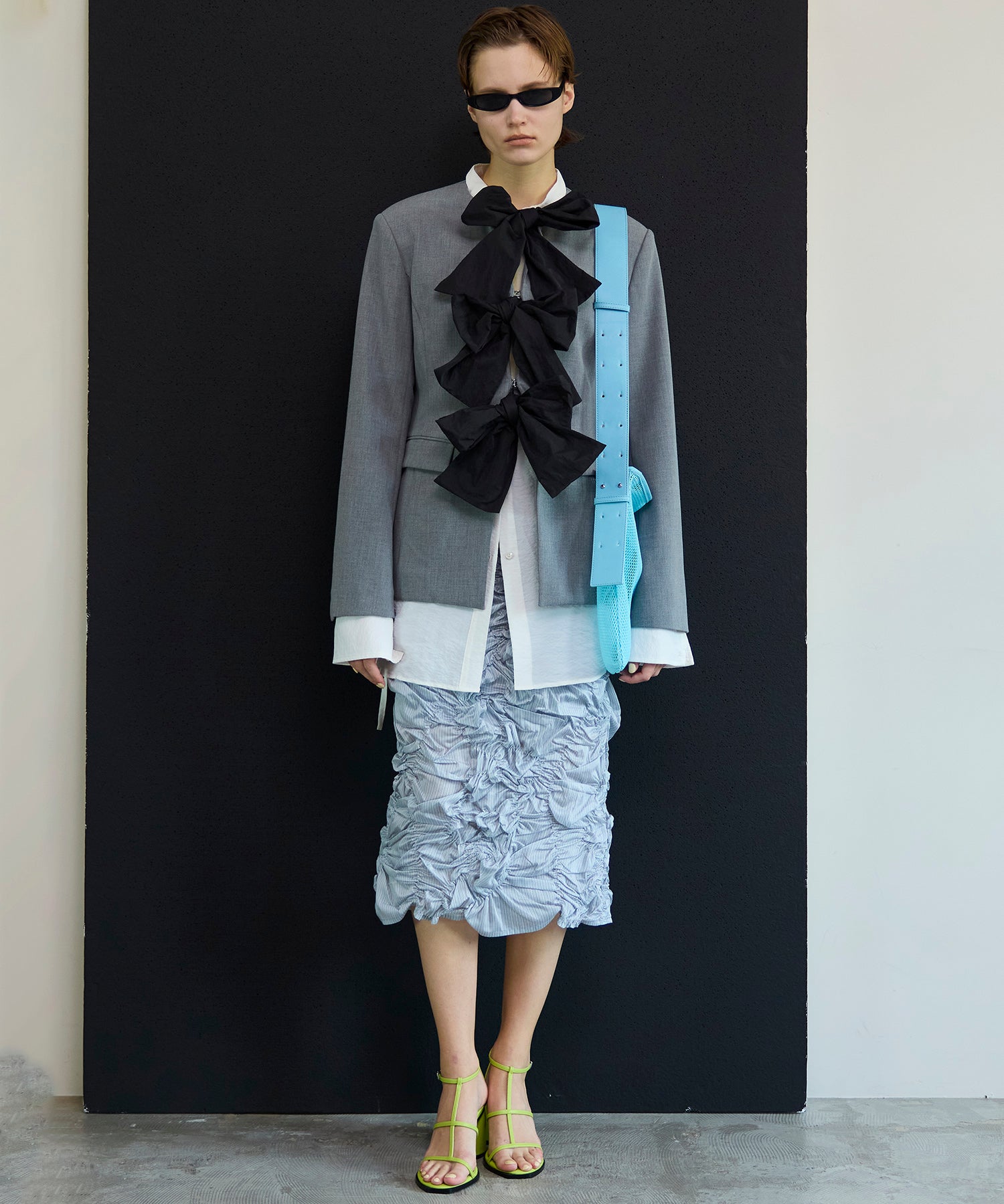 【26SPRING PRE-ORDER】No-Collar 2WAY Ribbon Jacket