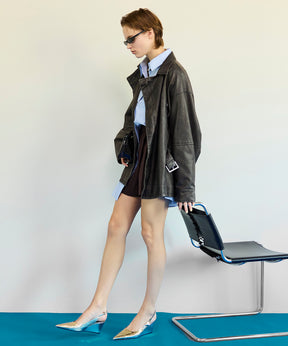 【26SPRING PRE-ORDER】Belted Faux Leather Jacket