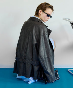 【26SPRING PRE-ORDER】Belted Faux Leather Jacket