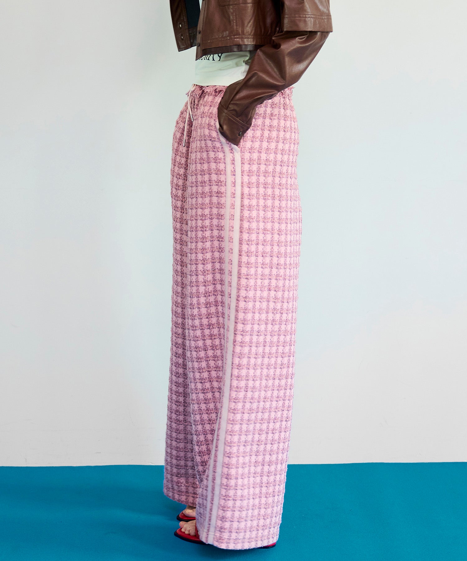 【26SPRING PRE-ORDER】Side-Lined Tweed Easy Pants