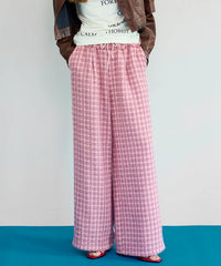 Side-Lined Tweed Easy Pants