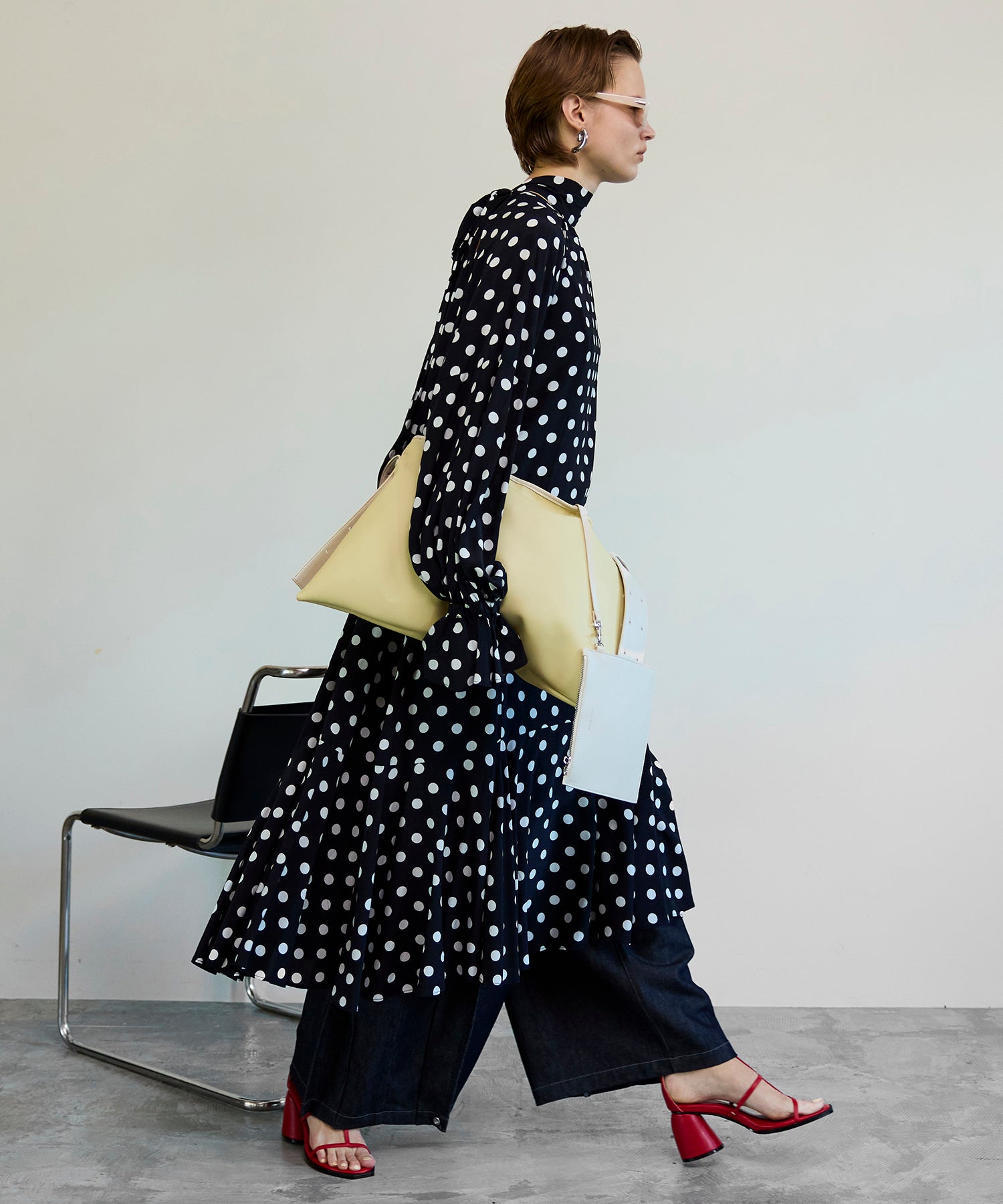 【26SPRING PRE-ORDER】2WAY Sleeve Dot One-Piece