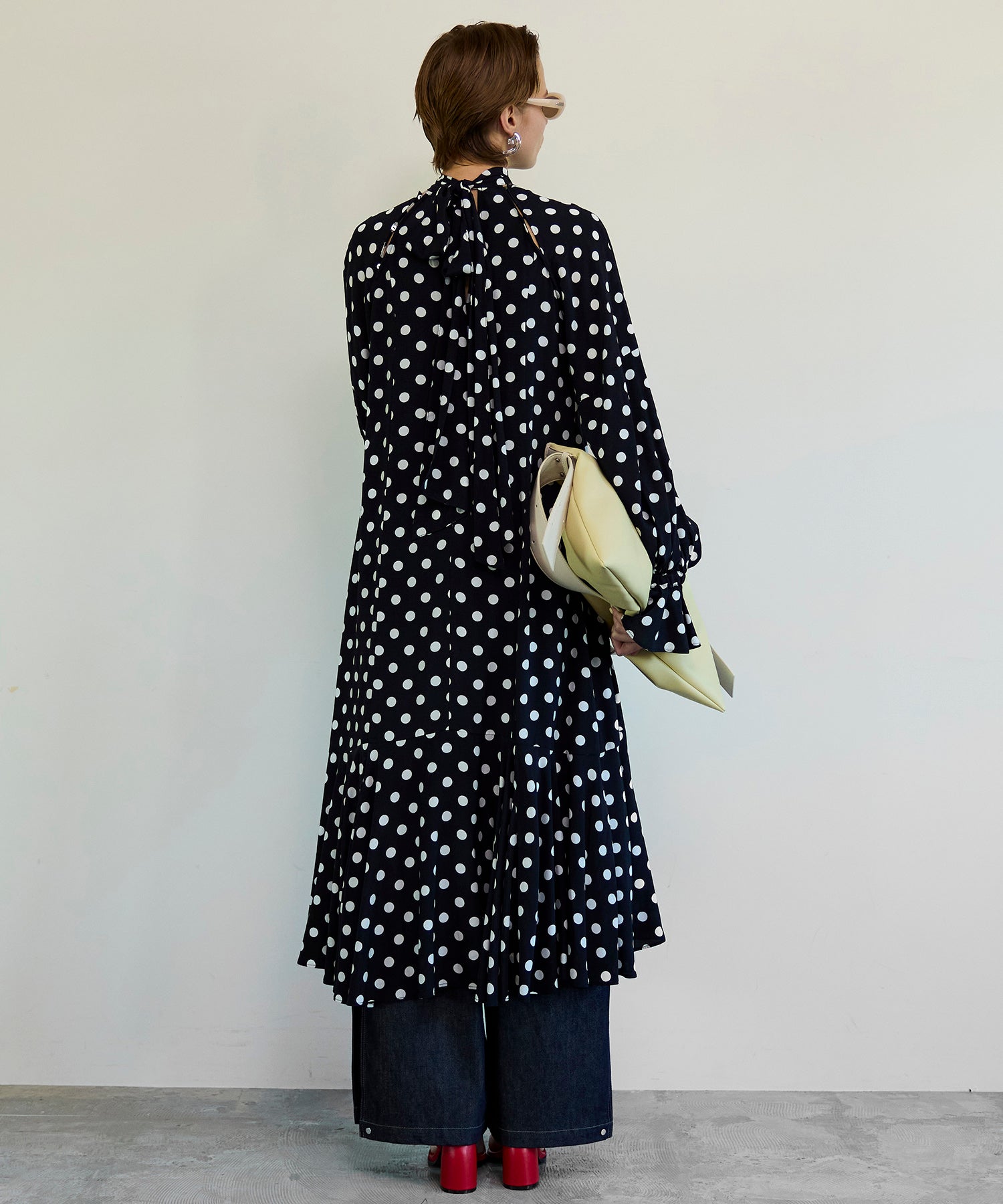 【26SPRING PRE-ORDER】2WAY Sleeve Dot One-Piece