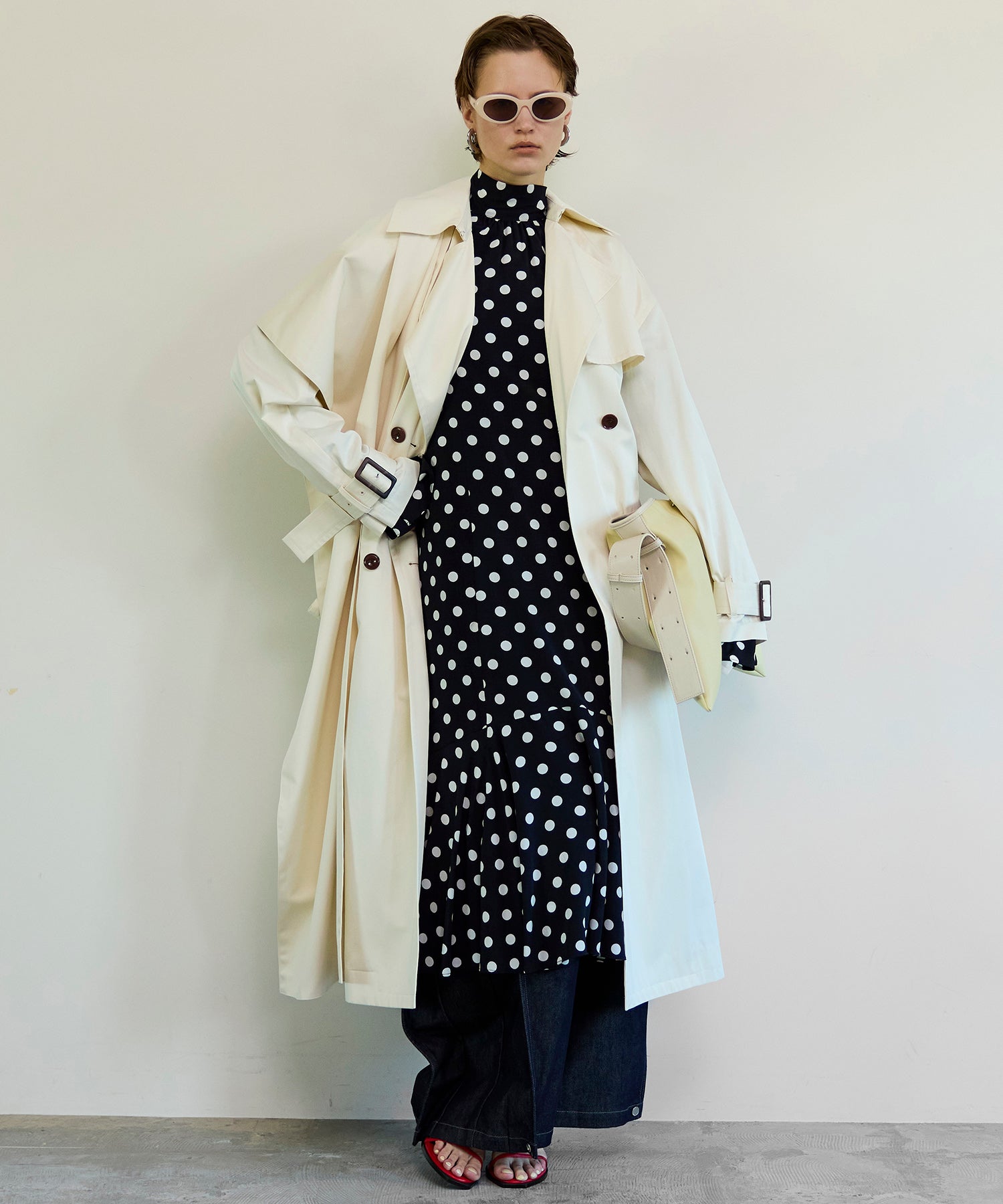 【26SPRING PRE-ORDER】Drape Scarf Long Trench Coat