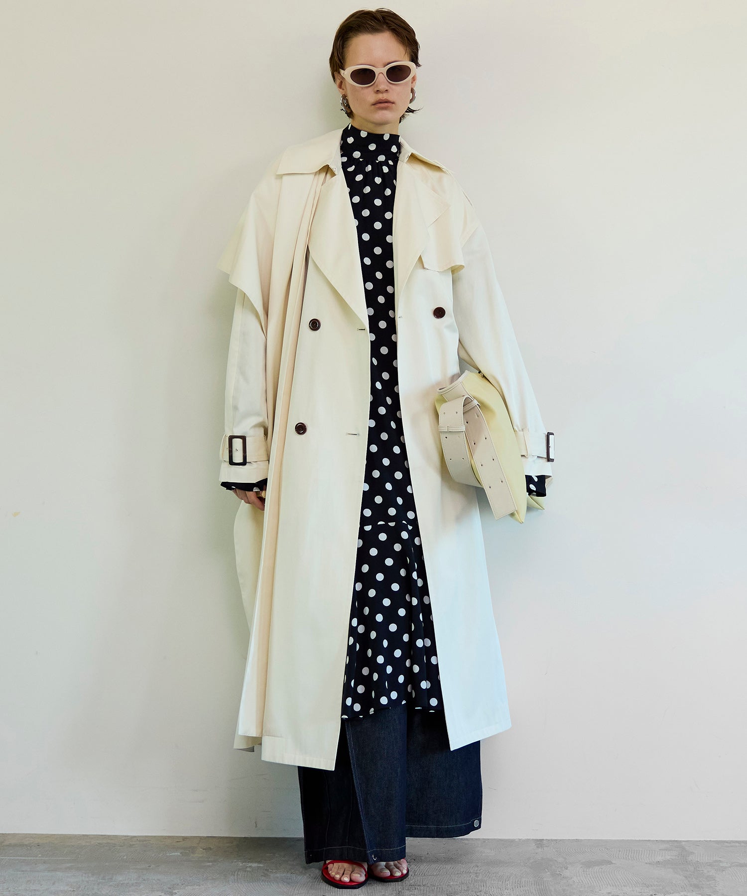 【26SPRING PRE-ORDER】Drape Scarf Long Trench Coat