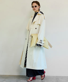 【26SPRING PRE-ORDER】Drape Scarf Long Trench Coat