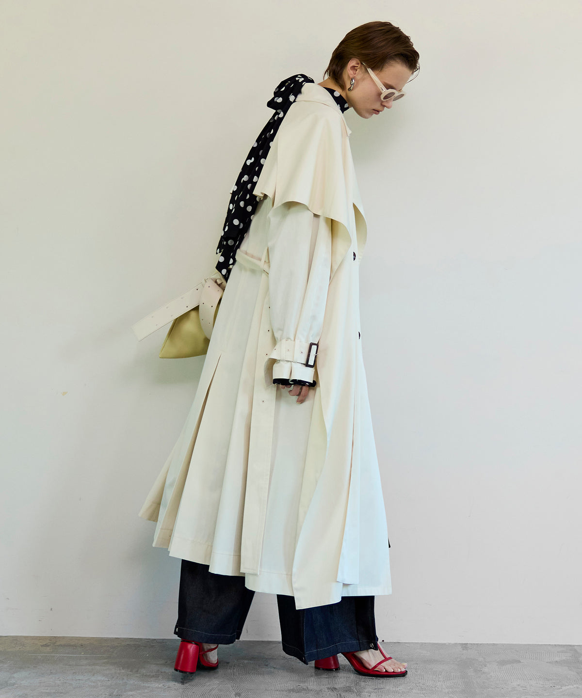 【26SPRING PRE-ORDER】Drape Scarf Long Trench Coat