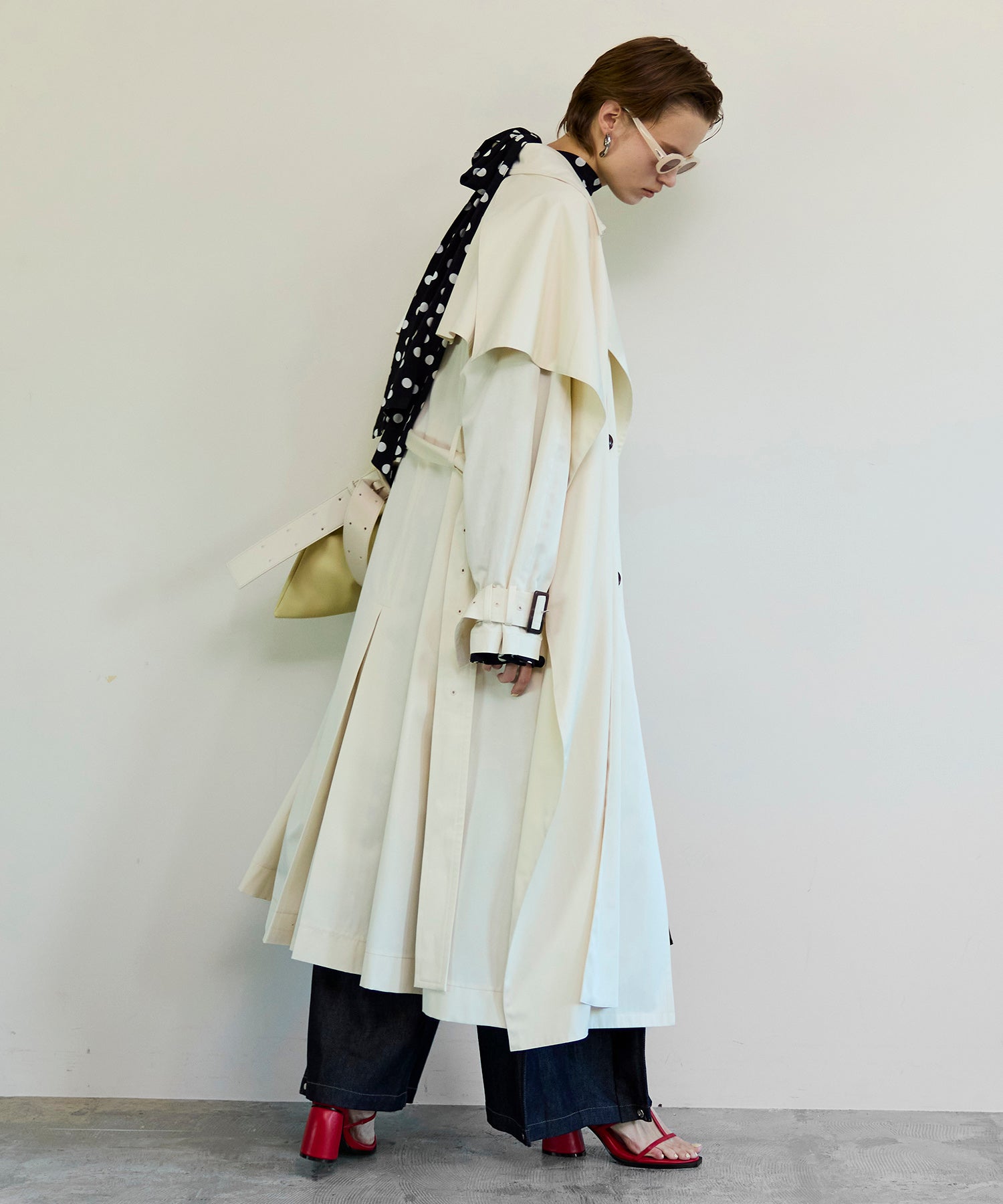 【26SPRING PRE-ORDER】Drape Scarf Long Trench Coat