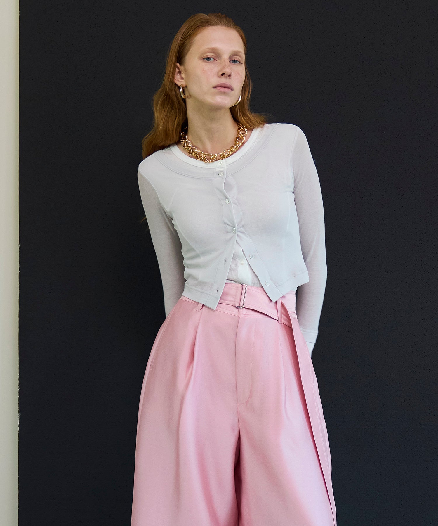 【26SPRING PRE-ORDER】2way Neck Bicolor Comfort Top