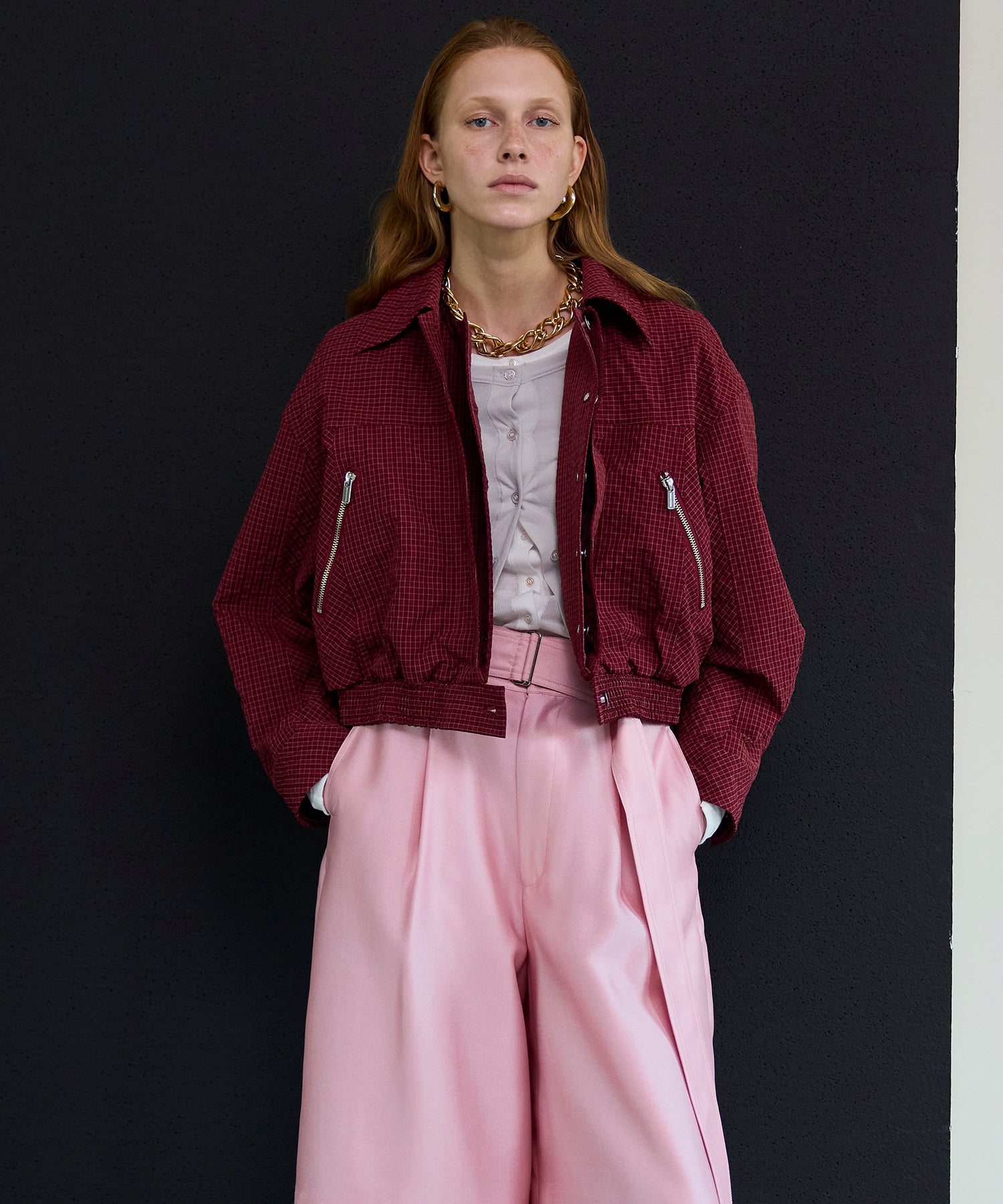 [26SPRING PRE-ORDER] 레이어드 체크 블라우스