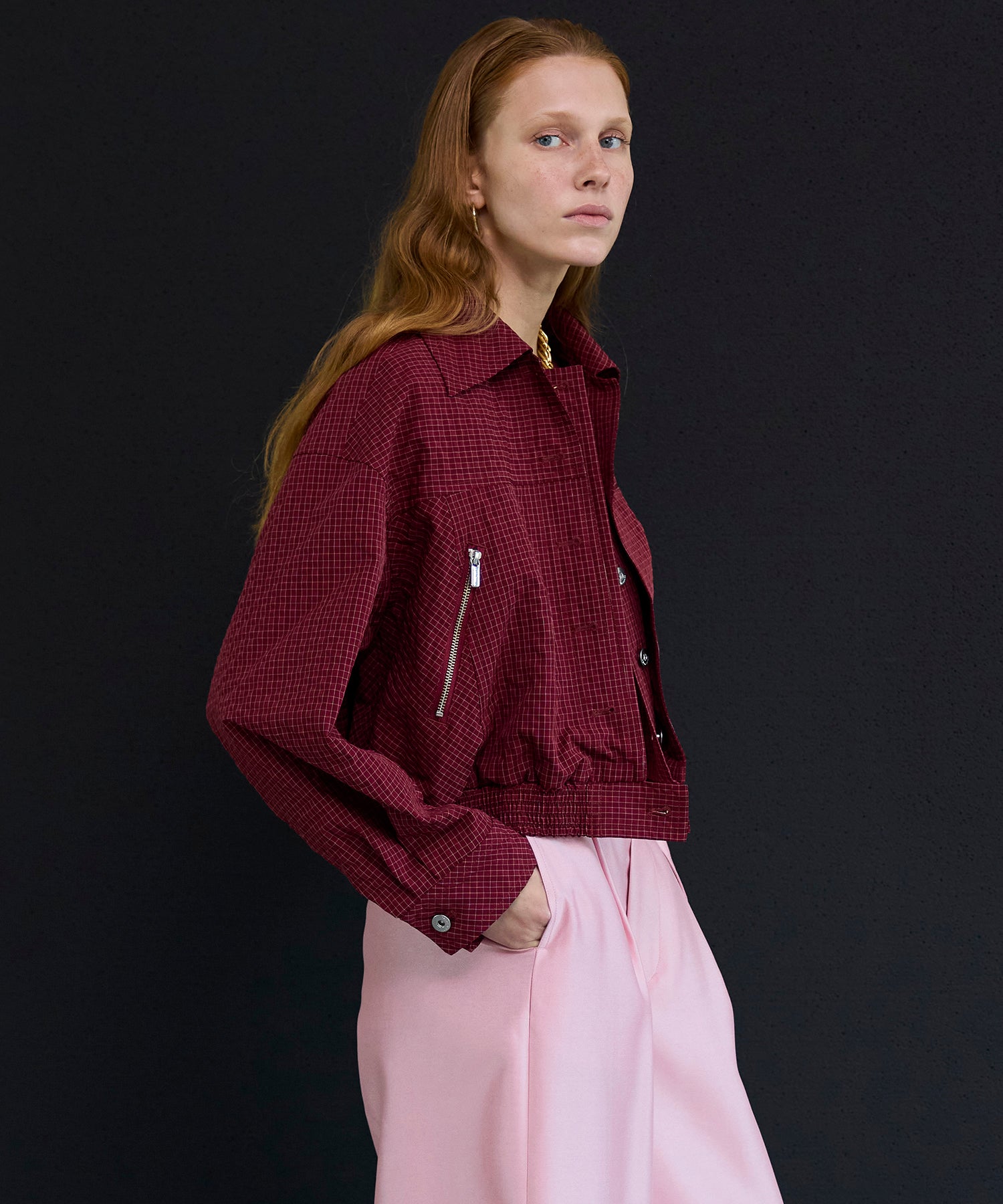 [26SPRING PRE-ORDER] 레이어드 체크 블라우스