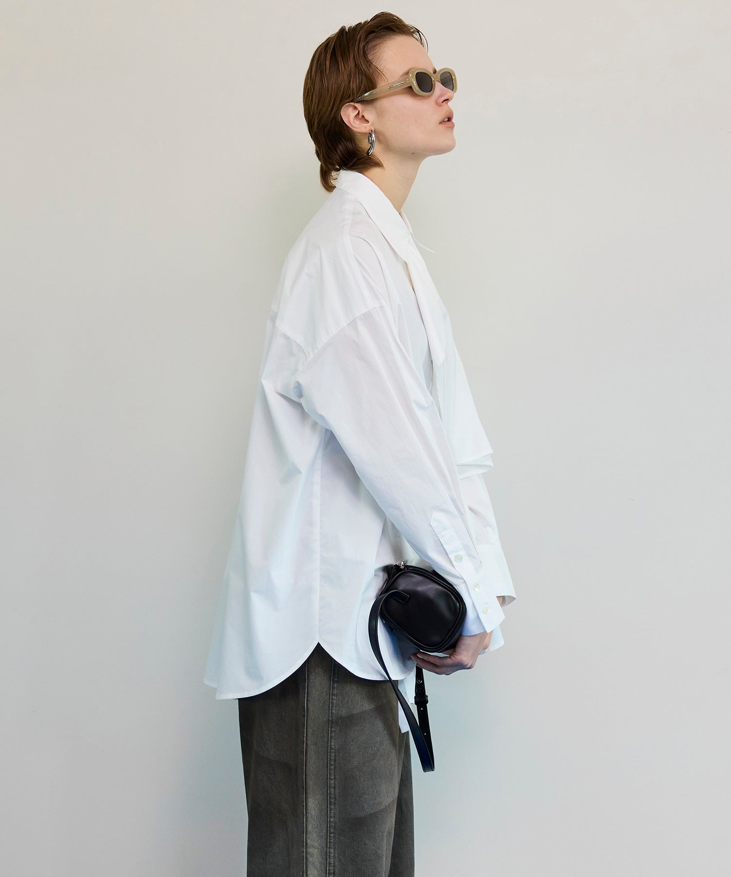 【26SPRING PRE-ORDER】Asymmetrical drape shirt