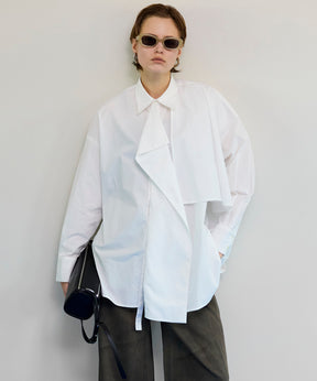 【26SPRING PRE-ORDER】Asymmetrical drape shirt