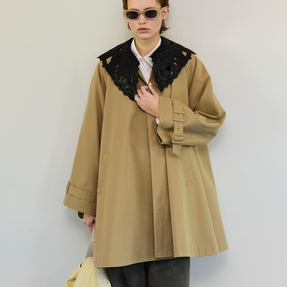 【新品】Lace Collar Tent Flare Trench Coat 251027_MS3785_635d4232-0475-