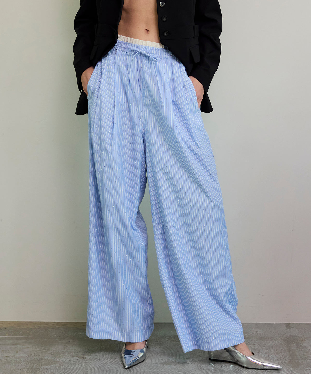 【26SPRING PRE-ORDER】Rhinestone Stone Pajama Pants